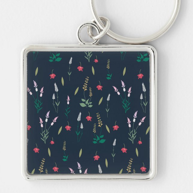 Porte-clés Fleur Motif Printemps Floral (Devant)