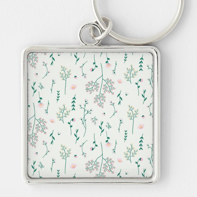 Porte-clés Fleur Motif Printemps Floral (Devant)