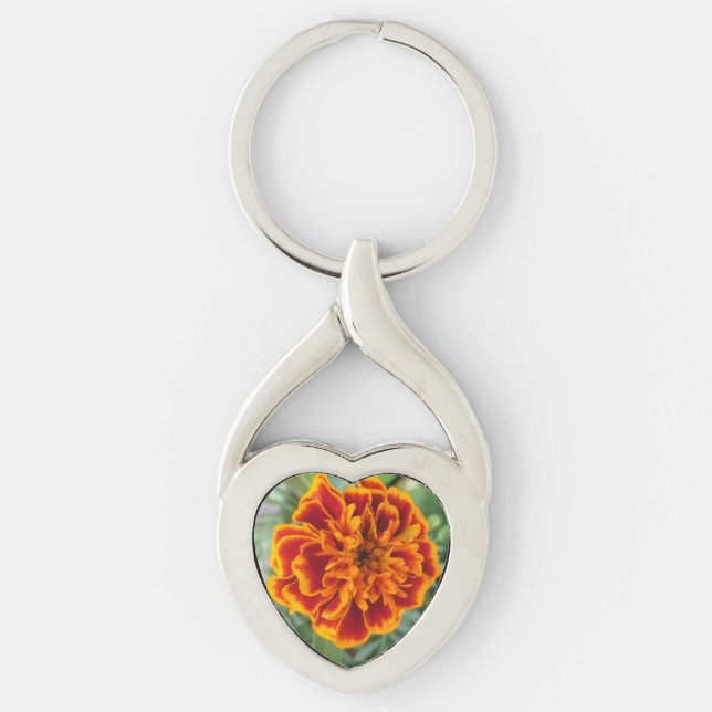 Porte-clés Fleur orange de souci (Devant)
