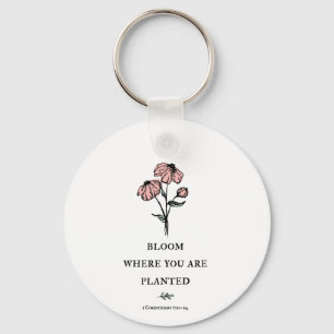 Porte-clés Fleur Où Vous Êtes Plantés