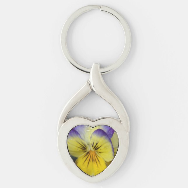 Porte-clés Fleur pourpre et jaune (Devant)