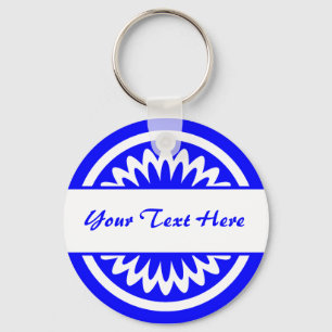 Porte-clés Fleur ronde - Bleu