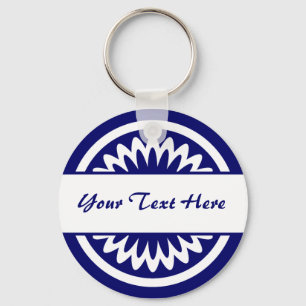 Porte-clés Fleur ronde - bleu foncé