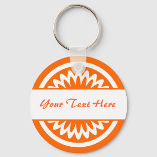 Porte-clés Fleur ronde - orange