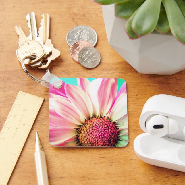 Porte-clés Fleur rose (Bureau)