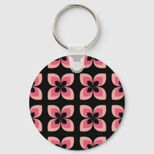 Porte-clés Fleur rose bicolore