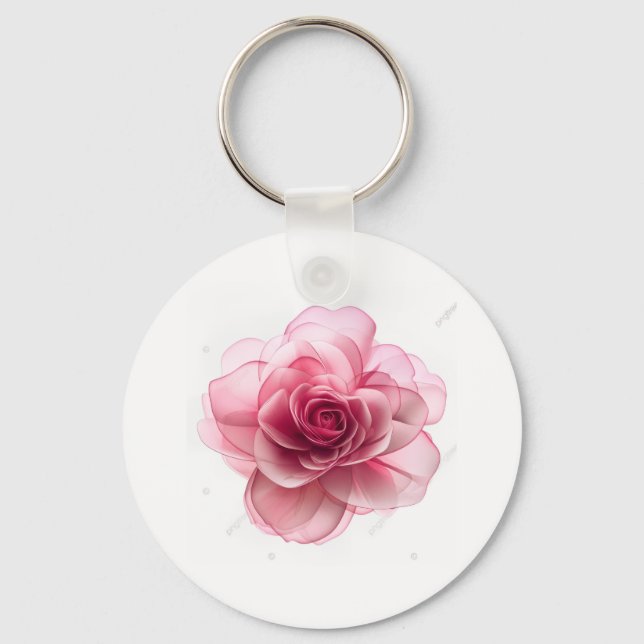 Porte-Clés Fleur Rose – Élégance Florale | Accesso (Recto)