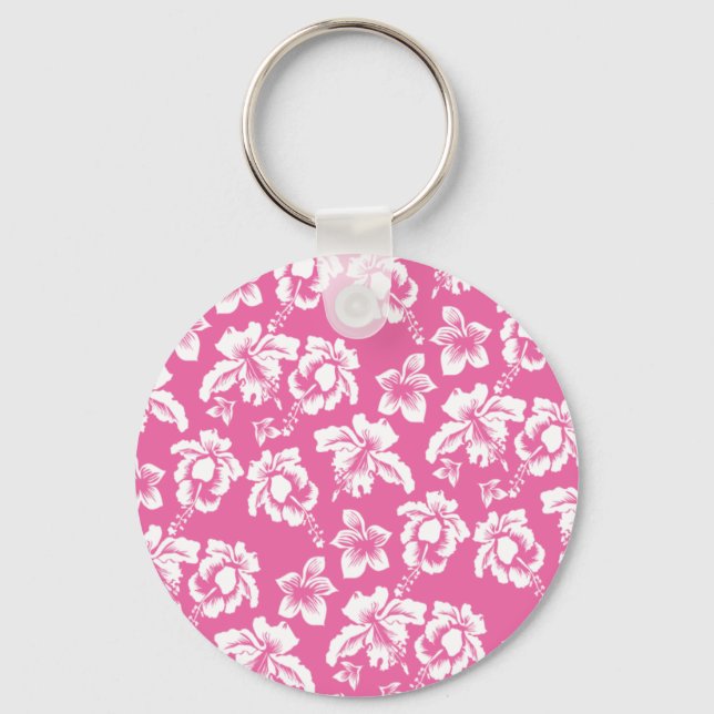 Porte-clés Fleur rose hawaïenne (Recto)