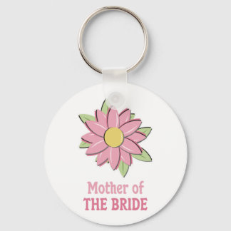 Porte-clés Fleur rose mère de l'épouse