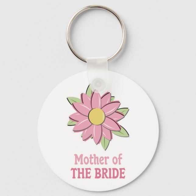 Porte-clés Fleur rose mère de l'épouse (Recto)