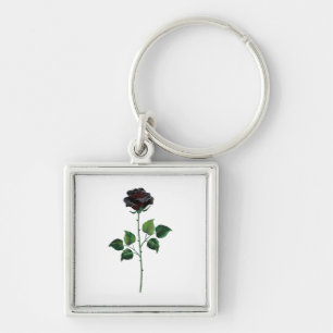 Porte-clés Fleur rose noire
