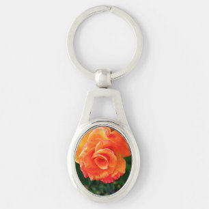 Porte-clés Fleur rose orange