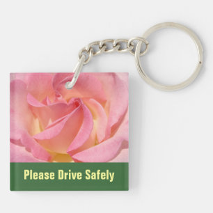 Porte-clés Fleur Rose Rose conduisez s'il vous pla