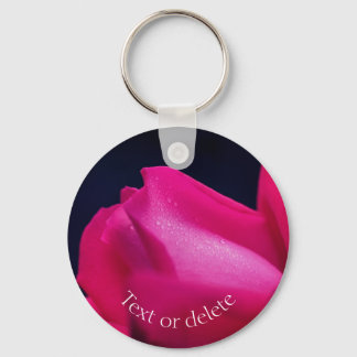 Porte-clés Fleur Rosebud rouge personnalisée