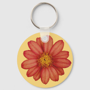 Porte-clés fleur rouge