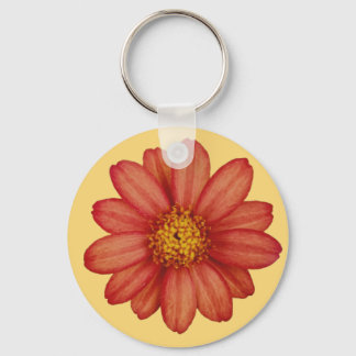 Porte-clés fleur rouge