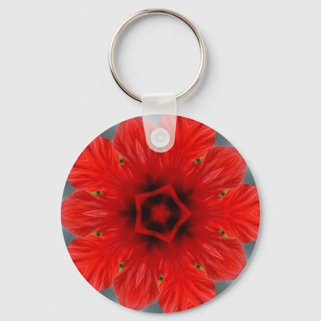 Porte-clés Fleur Rouge (Recto)