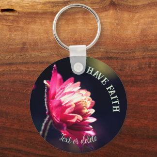 Porte-clés Fleur Rouge Ont Foi Inspiré Personnalisé