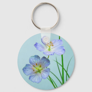 Porte-clés Fleur sauvage bleu