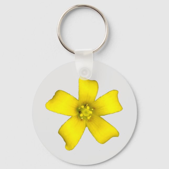 Porte-clés fleur sauvage jaune (Recto)