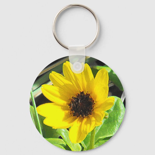 Porte-clés Fleur sauvage jaune (Recto)