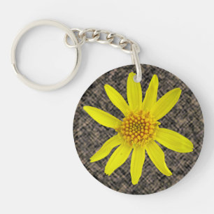 Porte-clés Fleur sauvage jaune botanique