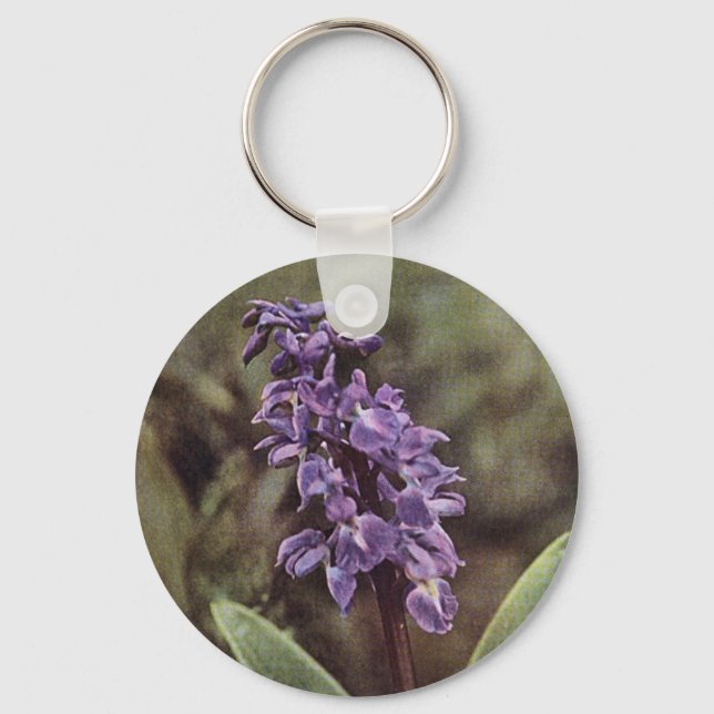 Porte-clés Fleur sauvage : Orchidées violettes précoces (Recto)