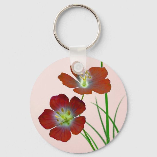 Porte-clés Fleur sauvage rouge (Recto)