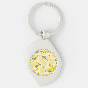 Porte-clés Fleur vintage jaune porte - clé
