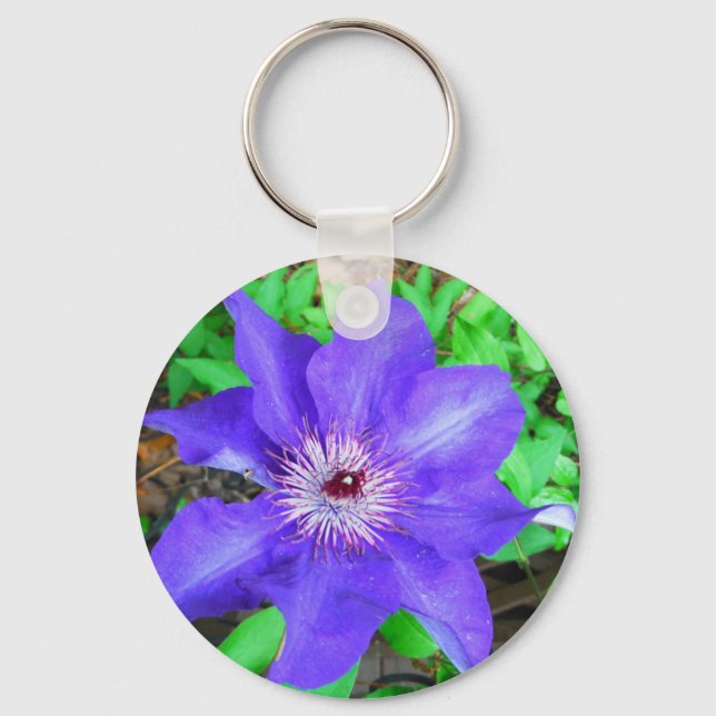 Porte-clés Fleur violette Clematis (Recto)