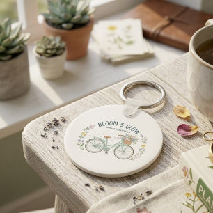Porte-clés Fleurir & Briller Vélo Floral Vintage Esthétique P
