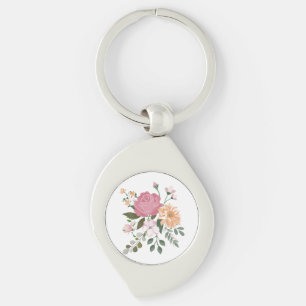 Porte-clés Fleurs aquarelle 