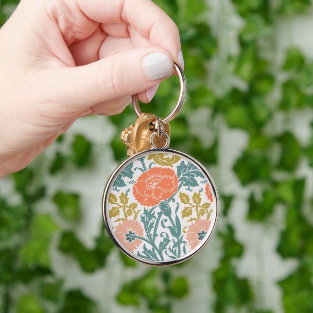 Porte-clés Fleurs, Art Graphique Vintage (Main)