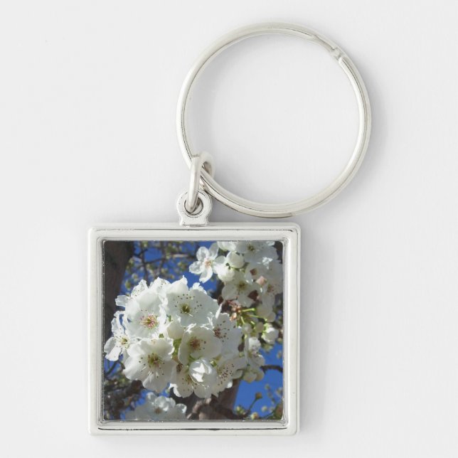 Porte-clés Fleurs blanches I Poirier ornemental (Devant)