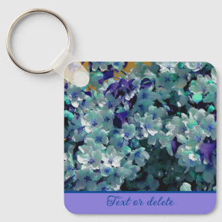 Porte-clés Fleurs bleues Personnalisées