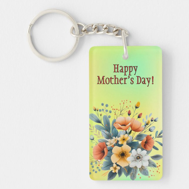 Porte-clés Fleurs Boho pour la Fête des Mères Clip (Devant)