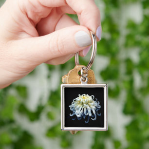 Porte-clés Fleurs Chrysanthème blanc