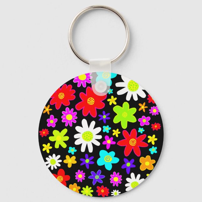 Porte-clés Fleurs colorées (Recto)