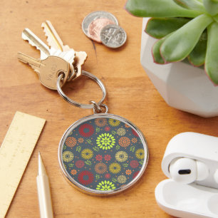 Porte-clés Fleurs colorées d'automne aux teintes chaudes