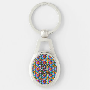 Porte-clés Fleurs colorées mignonnes Motif