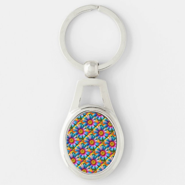 Porte-clés Fleurs colorées mignonnes Motif (Devant)