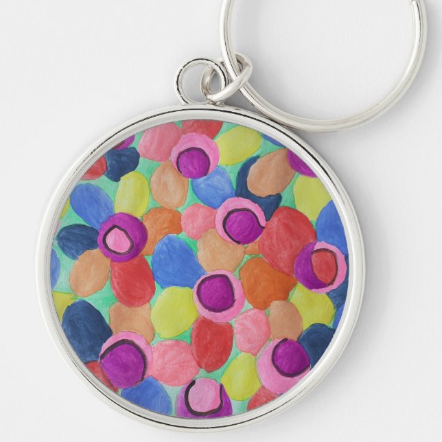 Porte-clés Fleurs couleur bonbon (Devant)