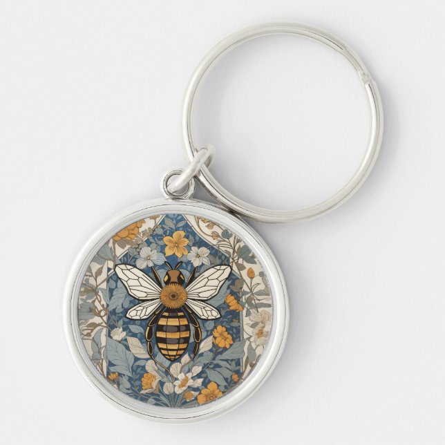 Porte-clés Fleurs d'abeilles vintages et sauvages (Devant)