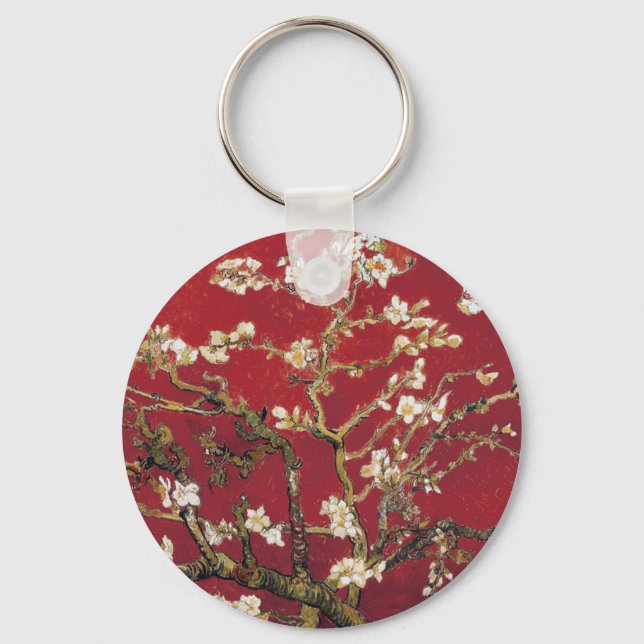 Porte-clés Fleurs d'amandes Red Vincent van Gogh Peinture d'a (Recto)