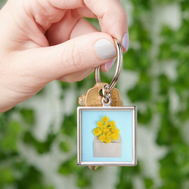 Porte-clés Fleurs | Dandelions dans l'enveloppe (main)