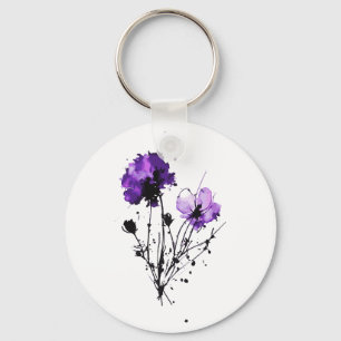 Porte-clés Fleurs d'aquarelle Abstraites
