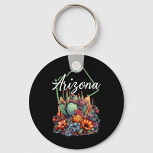 Porte-clés Fleurs de cactus fleuries Cool Arizona Extérieur R