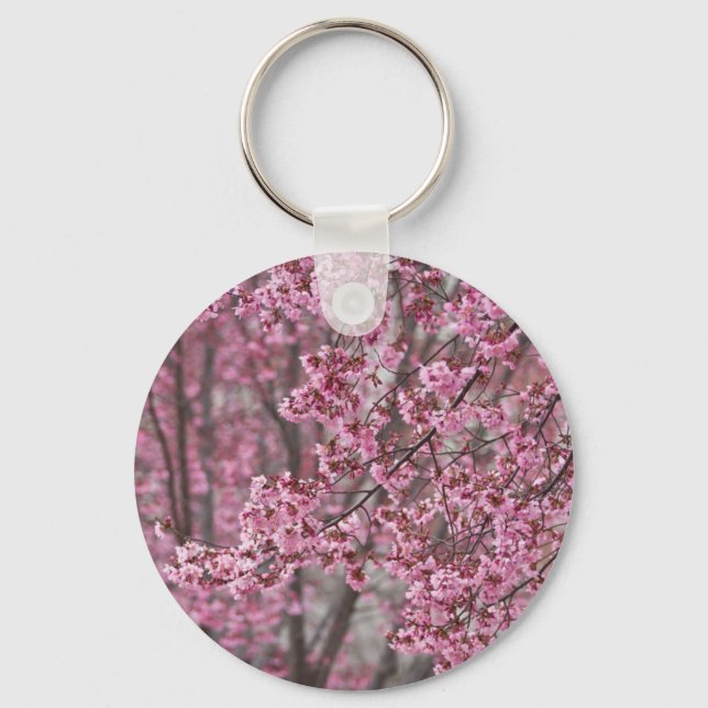 Porte-clés Fleurs de cerisier Sakura rose flottant (Recto)