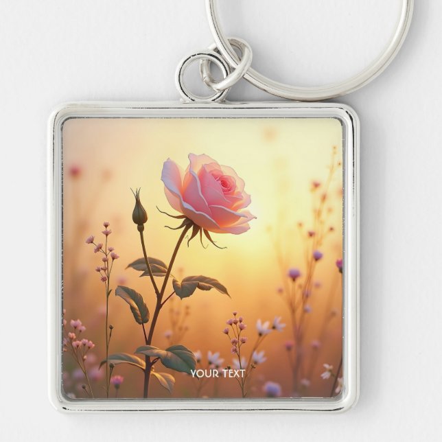 Porte-clés Fleurs de champ de Rose mignon Imaginaire (Devant)