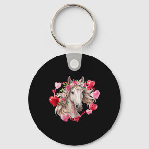 Porte-clés Fleurs de cheval cœurs Bonne Saint-Valentin Équest
